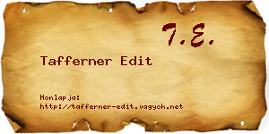 Tafferner Edit névjegykártya